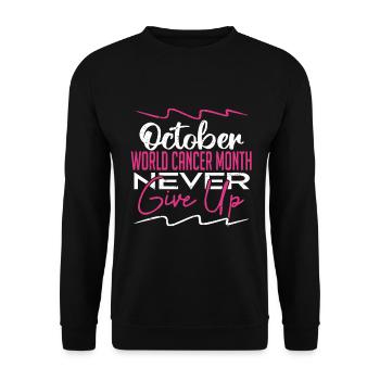 Lutte Contre Le Cancer Du Sein | Octobre Rose - Sweat-shirt Unisexe - noir - Devant - Alina (178cm) & Michal (187cm)