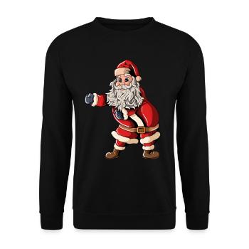 Père Noël Casquette de Noël Soie dentaire Noël - Sweat-shirt Unisexe - noir - Devant - Alina (178cm) & Michal (187cm)