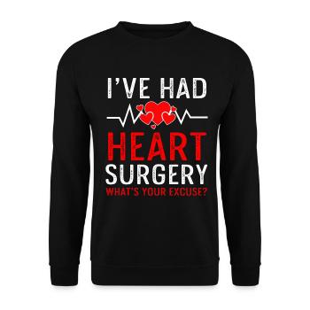 Open Heart Surgery Gift - Unisex Sweatshirt - black - Front - Alina (178cm) & Michal (187cm)
