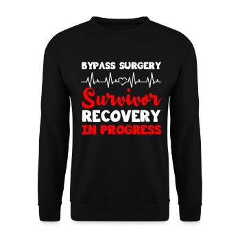 Open Heart Surgery Gift - Unisex Sweatshirt - black - Front - Alina (178cm) & Michal (187cm)