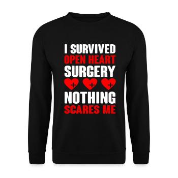 Cadeau de chirurgie à cœur ouvert - Sweat-shirt Unisexe - noir - Devant - Alina (178cm) & Michal (187cm)