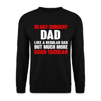 Open Heart Surgery Gift - Unisex Sweatshirt - black - Front - Alina (178cm) & Michal (187cm)