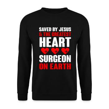 Open Heart Surgery Gift - Unisex Sweatshirt - black - Front - Alina (178cm) & Michal (187cm)