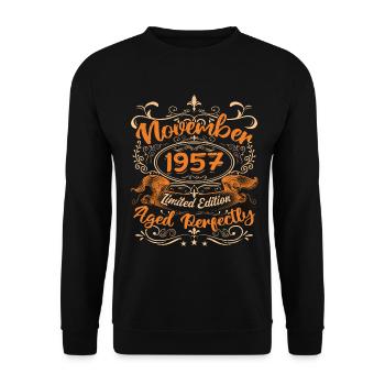 November 1957 Limited Edition - Sweat-shirt Unisexe - noir - Devant - Alina (178cm) & Michal (187cm)