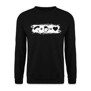Grunge Rectangle - Heart - Beer - Paragliding - Unisex Sweatshirt - black - Front - Alina (178cm) & Michal (187cm)