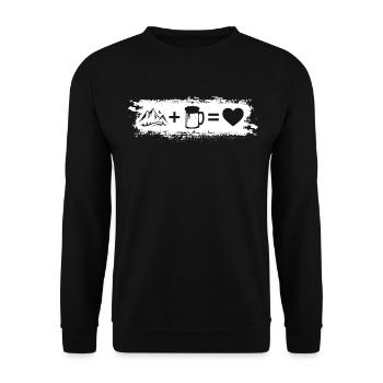 Grunge Rectangle - Heart - Beer - Mountain - - Unisex Sweatshirt - black - Front - Alina (178cm) & Michal (187cm)
