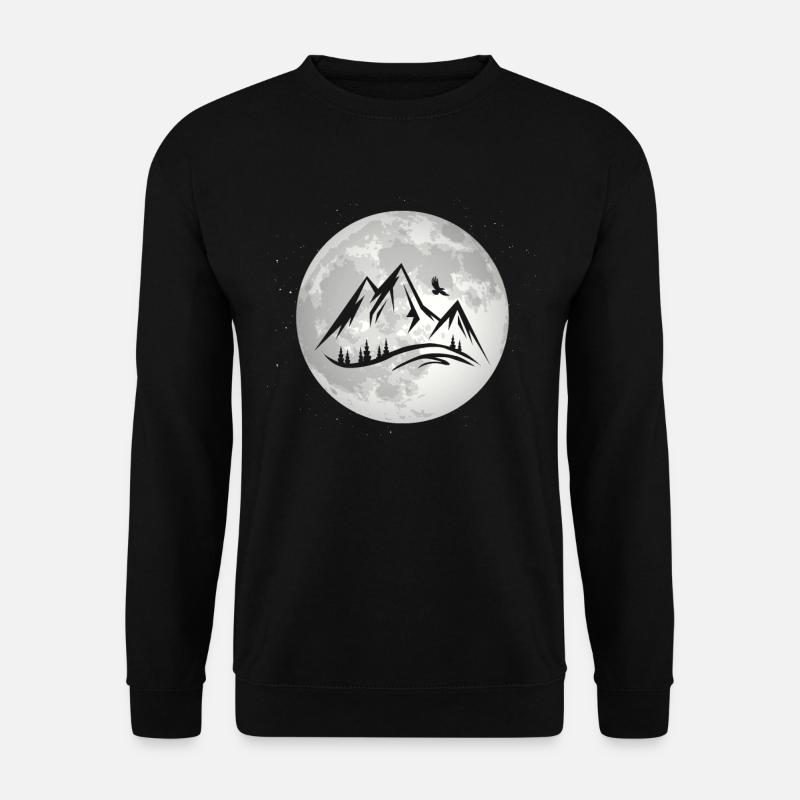 Full Moon - Mountain - - Unisex Sweatshirt - black