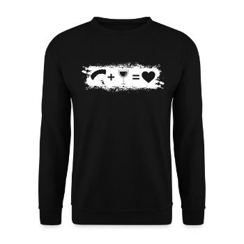 Grunge Rectangle - Heart - Wine - Paragliding - Unisex Sweatshirt - black - Front - Alina (178cm) & Michal (187cm)