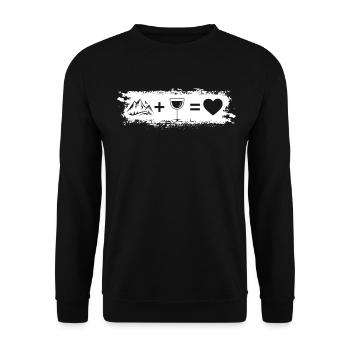 Grunge Rectangle - Heart - Wine - Mountain - - Unisex Sweatshirt - black - Front - Alina (178cm) & Michal (187cm)