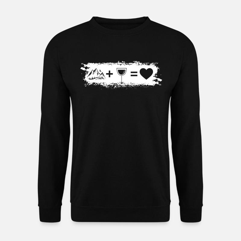 Grunge Rectangle - Heart - Wine - Mountain - - Unisex Sweatshirt - black