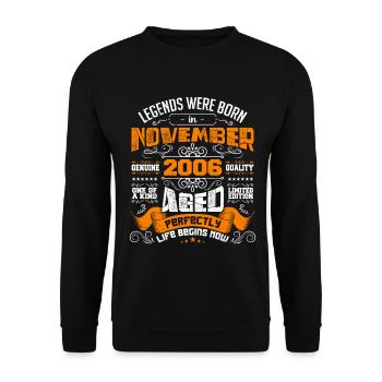 Legends were born anniversary in November 2006 - Unisex Sweatshirt - black - Front - Alina (178cm) & Michal (187cm)