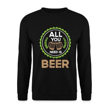 Bière Buveur de bière Bouteille de bière en canette de bière - Sweat-shirt Unisexe - noir - Devant - Alina (178cm) & Michal (187cm)