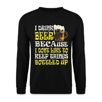 Beer Beer Drinker Beer Can Beer Bottle - Unisex Sweatshirt - black - Front - Alina (178cm) & Michal (187cm)