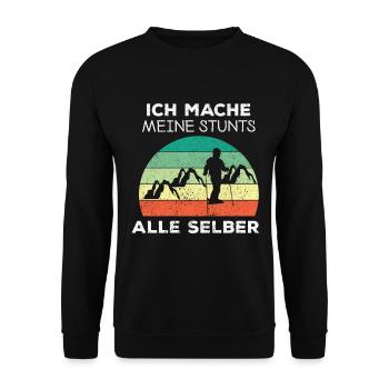 Ski Sking Snowboard Wintersport Skifahrer - Unisex Pullover - Schwarz - Vorne - Alina (178cm) & Michal (187cm)