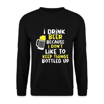 Beer Beer Drinker Beer Can Beer Bottle - Unisex Sweatshirt - black - Front - Alina (178cm) & Michal (187cm)