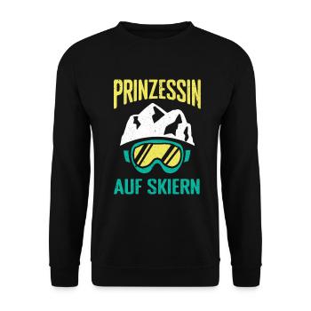 Ski Sking Snowboard Wintersport Skifahrer - Unisex Pullover - Schwarz - Vorne - Alina (178cm) & Michal (187cm)