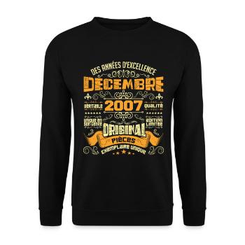 VINTAGE DÉCEMBRE 2007 ORIGINAL PIÈCES - Sweat-shirt Unisexe - noir - Devant - Alina (178cm) & Michal (187cm)