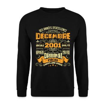 VINTAGE DÉCEMBRE 2001 ORIGINAL PIÈCES - Sweat-shirt Unisexe - noir - Devant - Alina (178cm) & Michal (187cm)