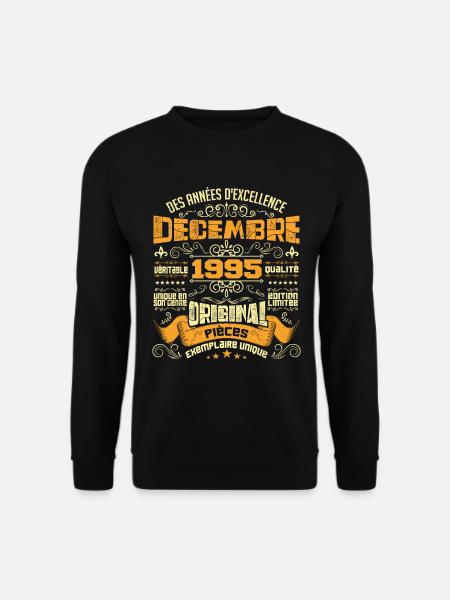 VINTAGE DÉCEMBRE 1995 ORIGINAL PIÈCES - Sweat-shirt Unisexe - noir