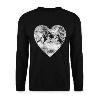 Coeur - Montagne - (24) - Sweat-shirt Unisexe - noir - Devant - Alina (178cm) & Michal (187cm)