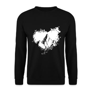 Grunge Heart - Berg - - Unisex Pullover - Schwarz - Vorne - Alina (178cm) & Michal (187cm)