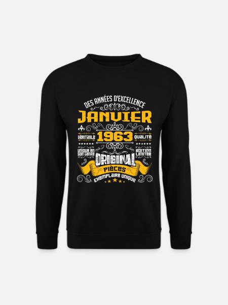 JANVIER 1963 | ORIGINAL PIÈCES - Sweat-shirt Unisexe - noir
