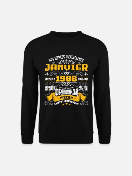 JANVIER 1986 | ORIGINAL PIÈCES - Sweat-shirt Unisexe - noir
