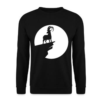 Chèvre - (7) - Sweat-shirt Unisexe - noir - Devant - Alina (178cm) & Michal (187cm)