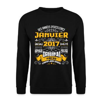 JANVIER 2017 | ORIGINAL PIÈCES - Sweat-shirt Unisexe - noir - Devant - Alina (178cm) & Michal (187cm)