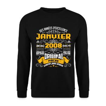 JANVIER 2008 | ORIGINAL PIÈCES - Sweat-shirt Unisexe - noir - Devant - Alina (178cm) & Michal (187cm)