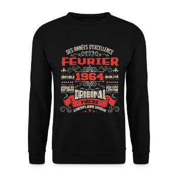 Février 1964 | Des Années D'excellence - Sweat-shirt Unisexe - noir - Devant - Alina (178cm) & Michal (187cm)