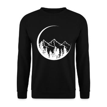 Circle - Mountain - (2) - Unisex Sweatshirt - black - Front - Alina (178cm) & Michal (187cm)
