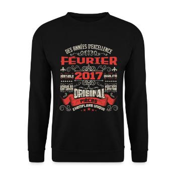 Février 2017 | Des Années D'excellence - Sweat-shirt Unisexe - noir - Devant - Alina (178cm) & Michal (187cm)