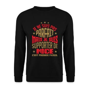 Cadeau Supporter de Nice Foot - Sweat-shirt Unisexe - noir - Devant - Alina (178cm) & Michal (187cm)