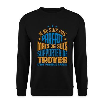 Cadeau Supporter de Troyes Foot - Sweat-shirt Unisexe - noir - Devant - Alina (178cm) & Michal (187cm)