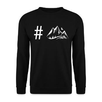 Hashtag - Berg - - Unisex Pullover - Schwarz - Vorne - Alina (178cm) & Michal (187cm)