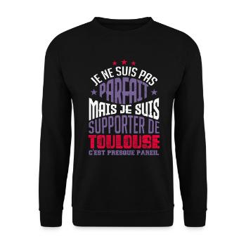 Cadeau Supporter de Toulouse Foot - Sweat-shirt Unisexe - noir - Devant - Alina (178cm) & Michal (187cm)