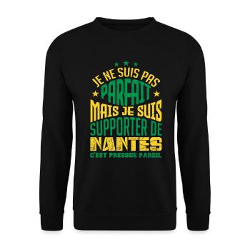 Cadeau Supporter de Nantes Foot - Sweat-shirt Unisexe - noir - Devant - Alina (178cm) & Michal (187cm)