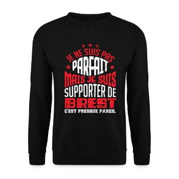 Cadeau Supporter de Brest Foot - Sweat-shirt Unisexe - noir - Devant - Alina (178cm) & Michal (187cm)