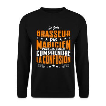 Je Suis Brasseur Pas Magicien - Sweat-shirt Unisexe - noir - Devant - Alina (178cm) & Michal (187cm)