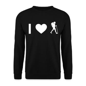 I Heart and Wife Hiking - - Unisex Sweatshirt - black - Front - Alina (178cm) & Michal (187cm)