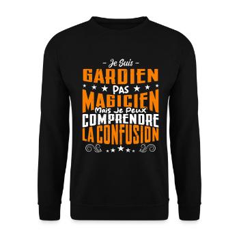 Je Suis Gardien Pas Magicien - Sweat-shirt Unisexe - noir - Devant - Alina (178cm) & Michal (187cm)