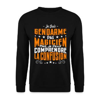 Je Suis Gendarme Pas Magicien - Sweat-shirt Unisexe - noir - Devant - Alina (178cm) & Michal (187cm)
