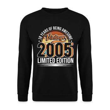 18 ans Millésime 2005 Edition Limitée 18. - Sweat-shirt Unisexe - noir - Devant - Alina (178cm) & Michal (187cm)