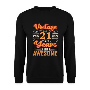 Vintage | 21 anniversaire idées cadeaux - Sweat-shirt Unisexe - noir - Devant - Alina (178cm) & Michal (187cm)