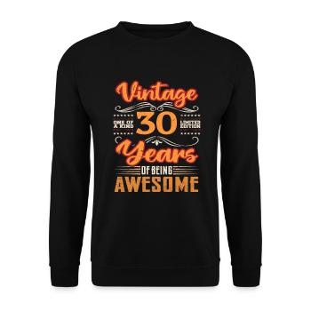 Vintage | 30 anniversaire idées cadeaux - Sweat-shirt Unisexe - noir - Devant - Alina (178cm) & Michal (187cm)