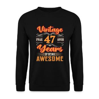 Vintage | 47 anniversaire idées cadeaux - Sweat-shirt Unisexe - noir - Devant - Alina (178cm) & Michal (187cm)