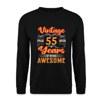 Vintage | 55 anniversaire idées cadeaux - Sweat-shirt Unisexe - noir - Devant - Alina (178cm) & Michal (187cm)