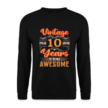 Vintage | 10 anniversaire idées cadeaux - Sweat-shirt Unisexe - noir - Devant - Alina (178cm) & Michal (187cm)