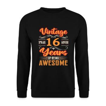 Vintage | 16 anniversaire idées cadeaux - Sweat-shirt Unisexe - noir - Devant - Alina (178cm) & Michal (187cm)